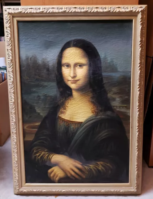 Framed da Vinci Portrait of Mona Lisa Repro, Quality Oil Painting 24 x 36 in