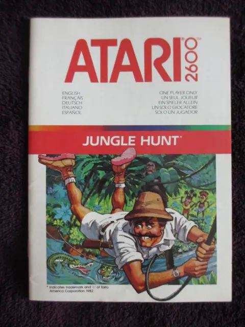 Notice D'origine Complete Atari 2600 - Jeu Jungle Hunt