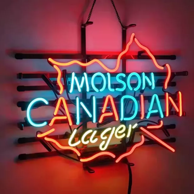 Molson Canadian Lager Neon Sign 19"x15" Lamp Beer Bar Pub Store Room Wall Decor