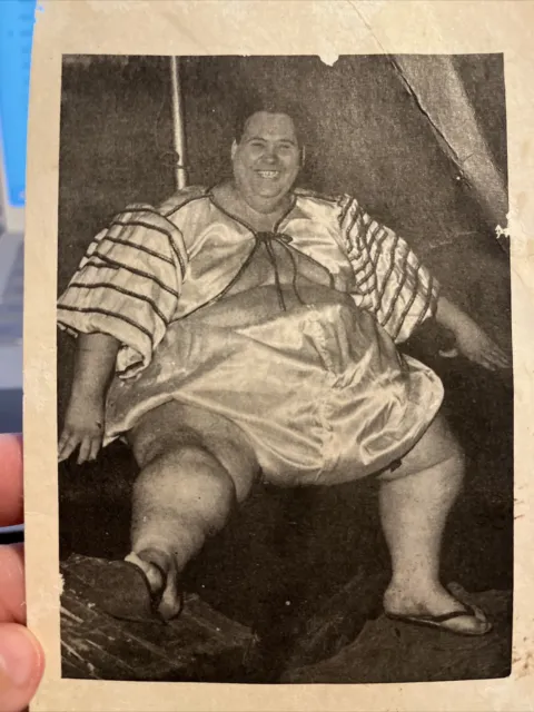 CIRCUS SIDESHOW Vintage Jack O'Conner SIGNED AUTOGRAPH fat man photograph