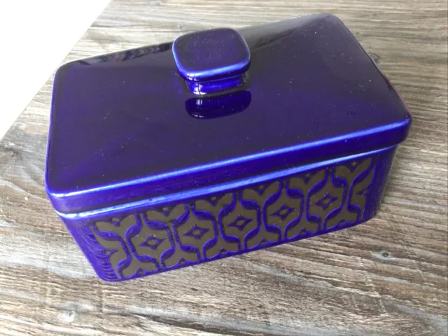 Vintage Hornsea Heirloom Butter Dish Blue