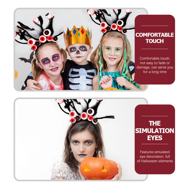 HALLOWEEN EYEBALL HAIRBANDS Headband Felt Balls Costume Accessory £7.38