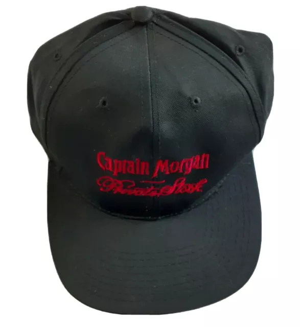 Captain Morgan Private Stock Black Embroidered Red Letters Baseball Hat Cap