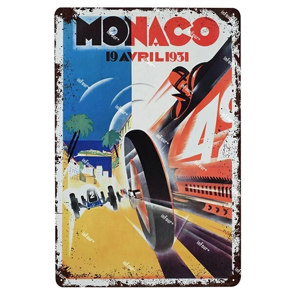 Plaque Métal Vintage F1 – 30x20 Cm – Déco Murale Sport Auto