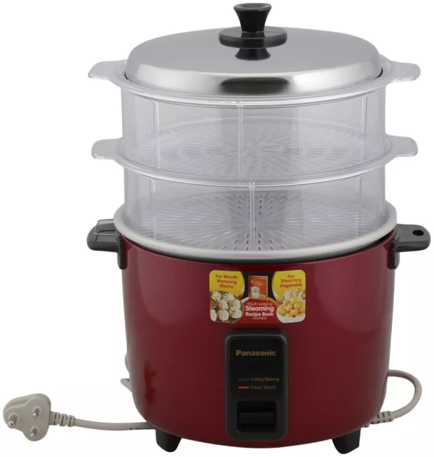 Panasonic SR-WA22H(SS) Food Steamer Warmer Rice Cooker Momo Maker(2.2 L, Red)