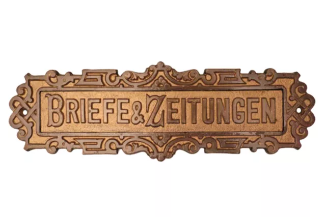 Antike Briefklappe Briefeinwurf Briefschlitz Briefkasten Briefe & Zeitungen 1904