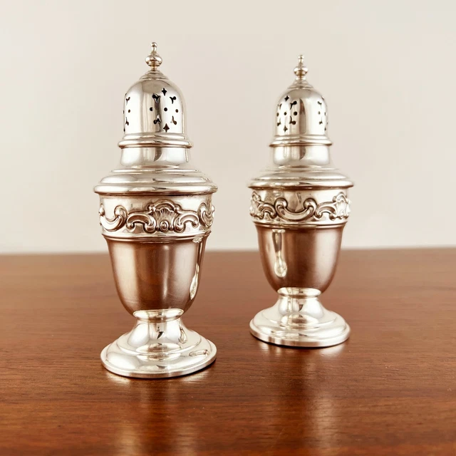 Gorham American Sterling Silver Salt & Pepper Shakers Strasbourg No Monogram