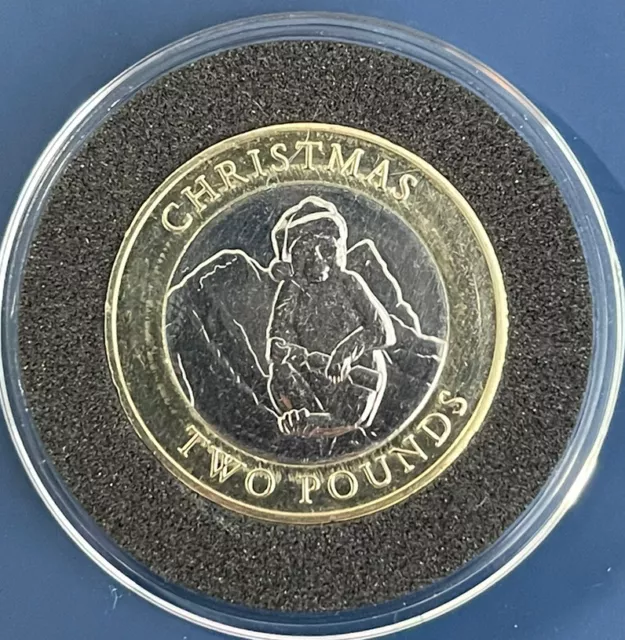 2021 Gibraltar Christmas Xmas Circulation £2 Coin Macaque Monkey from Sealed Bag
