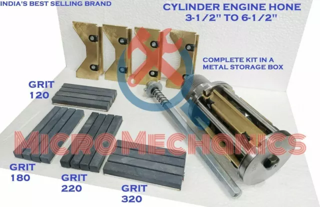 Cylinder Hone / Clyinder Grinder / Glaze Buster 3.1/2" TO 6.1/2 " + 4 Sets Stons