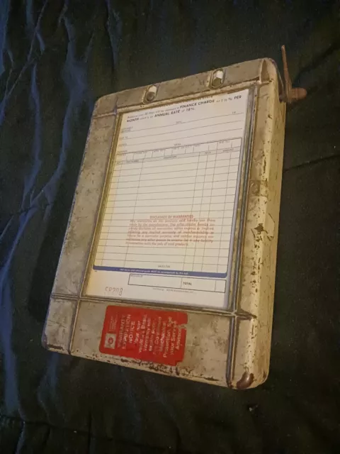 Vintage metal Carbon copy Invoice Box  From Crystler Dealership