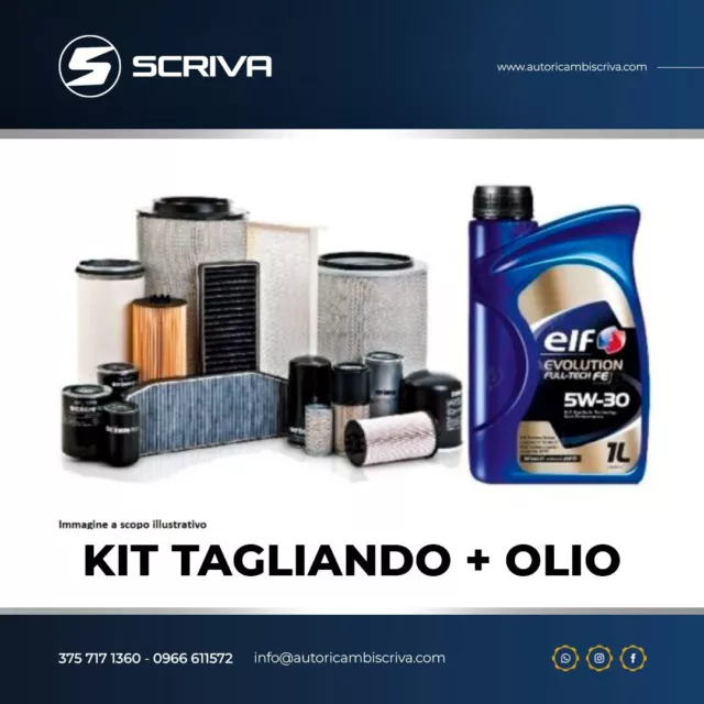 Kit Tagliando + Olio Elf 5W30 Dacia Dokker / Renault Captur - Clio Iv 1.5 Dci