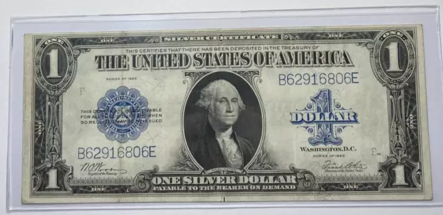 1923 $1 large Size Silver Certificate XF Nice White