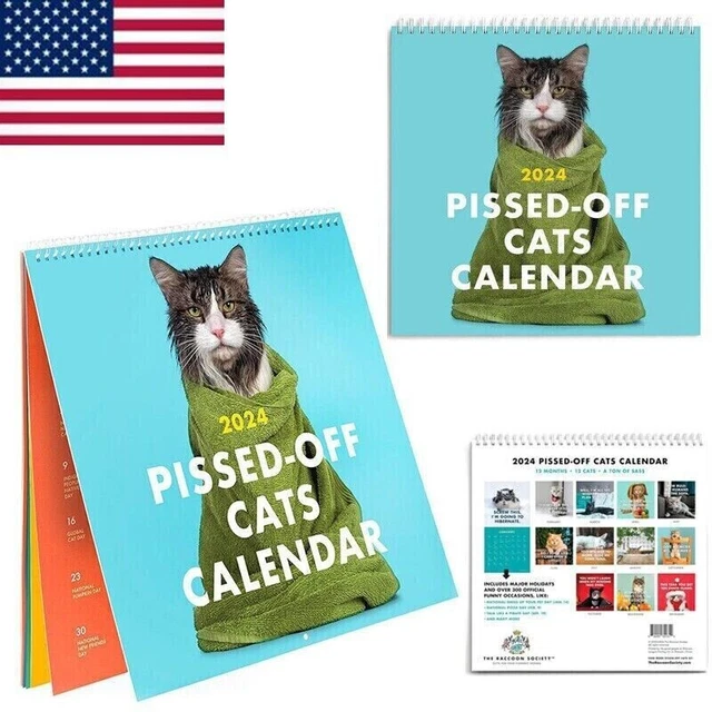 2024 PISSEDOFF CATS Calendar / Funny Cat Wall Calendar 12 Months 12