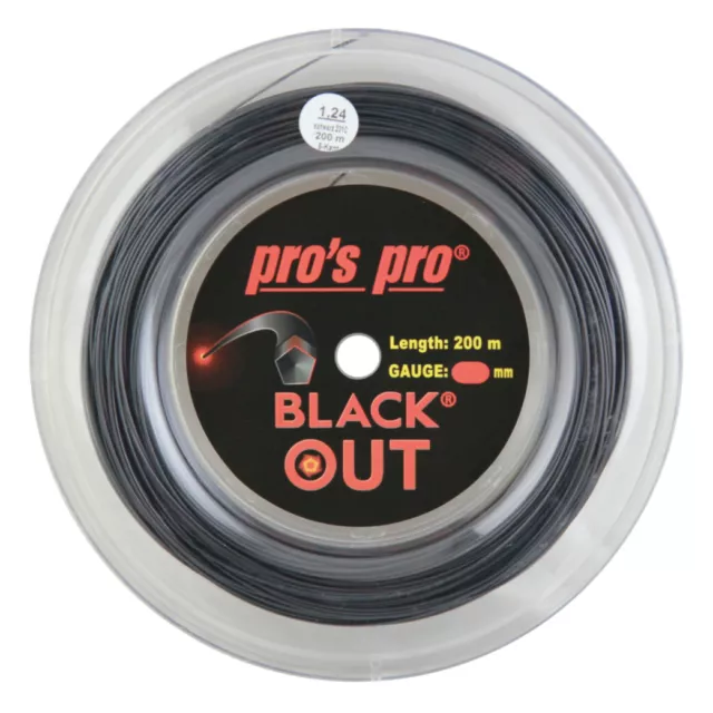 Pro's Pro BlackOut Tennis String - 200m Reel - Black Out - Made in Germany