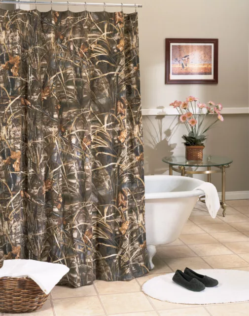 Realtree Max-4 Camo Shower Curtain, Camouflage Bathroom Cabin