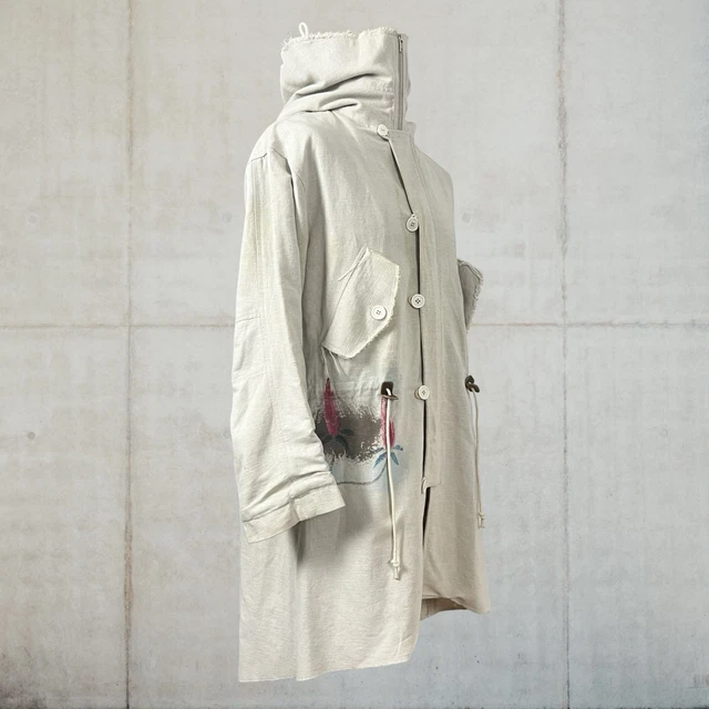 VINTAGE FAKE LONDON Genius Hand Painted 55% Linen Parka Fits
