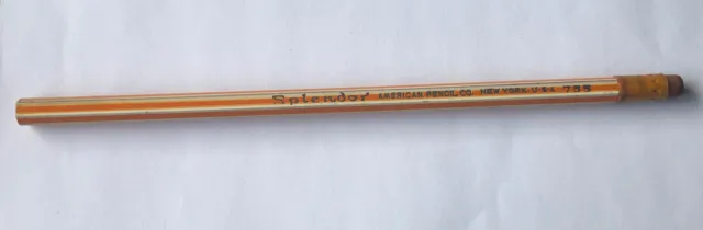 American Pencil Co SPLENDOR 755 Unsharpened Vintage Orange Ferrule White Striped