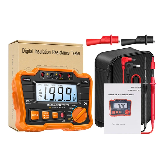 Testeur Résistance D'isolement BM500A 1000V - Mégohmmètre Numérique LCD - Pour Moteurs, Câbles, équipements électriques