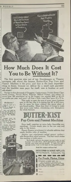 Magazine Ad* - 1919 - Holcomb & Hoke Co., Indianapolis, In - Butter-Kist Popcorn