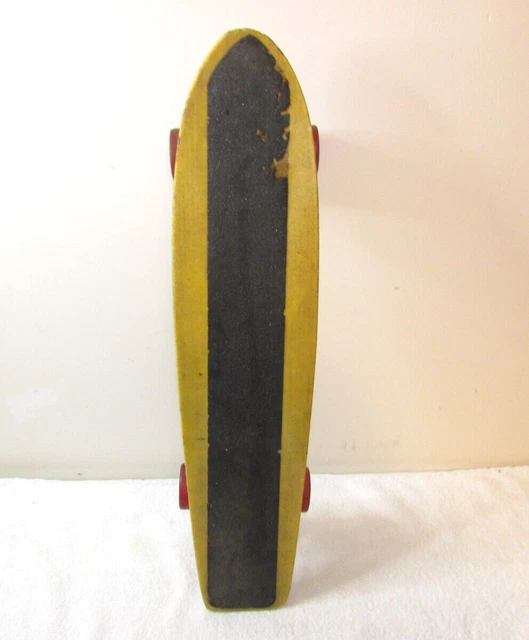 VINTAGE SKATEBOARD FIBERGLASS Yellow classic old school 70s w/ ACS-430