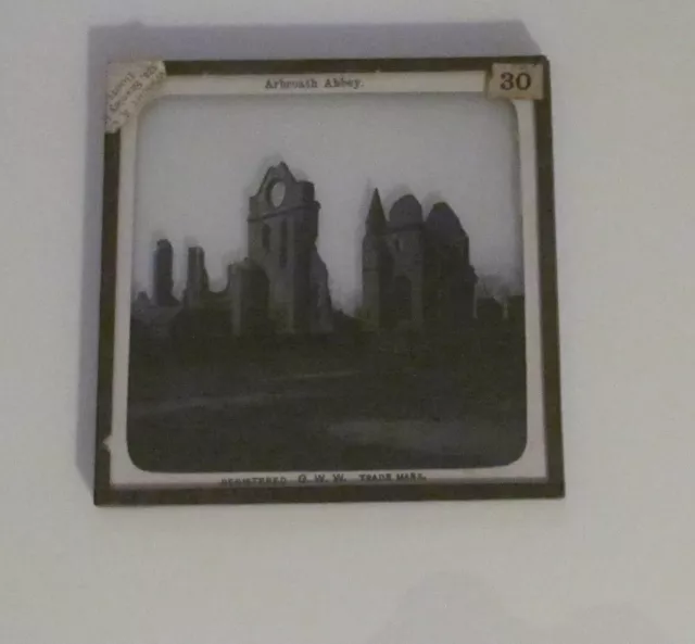 Glass Magic Lantern Slide ARBROATH ABBEY C1890 OLD VICTORIAN PHOTO SCOTLAND 2