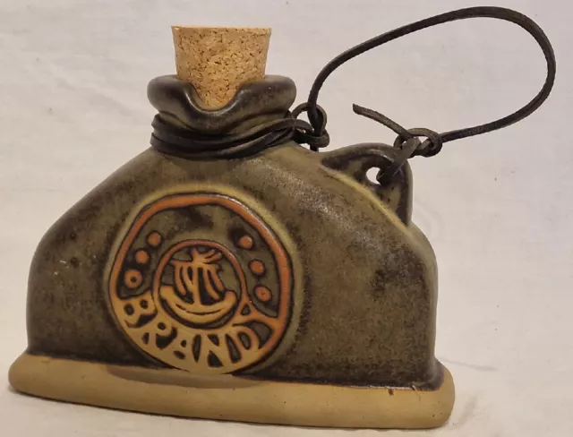 Tremar Pottery - Cornwall - Brandy Flask - with Cork & Cord - Vintage 1970's
