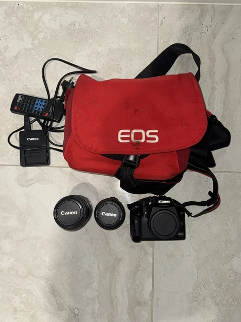 CANON EOS 1000D 10.1MP APS-C Camera with Battery and EFS 18-55 and EF75 ...