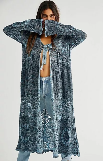 Free People NWT Size XS BEAUTIFUL Maxi Cardi Sweater NEW Duster Cardigan