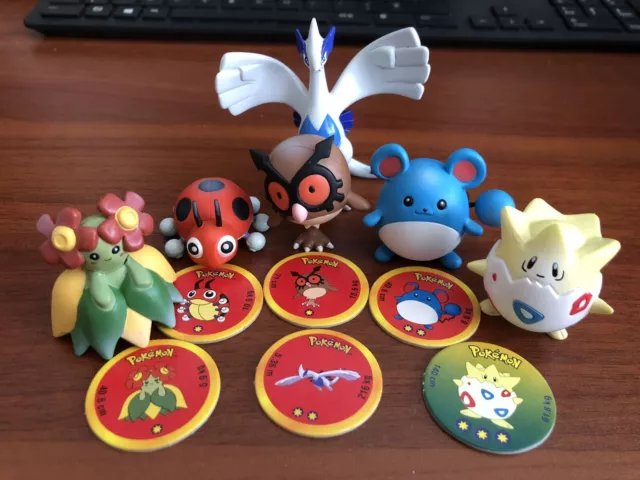 Pokémon Tomy Figures Johto Bundle 1999 - Lugia, Marill, Togepi, Hoothoot, Ledyba
