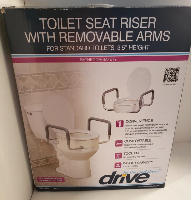 DRIVE MEDICAL PREMIUM Seat Riser with Removable Arms Standard Seat