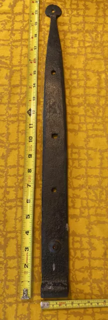 Blacksmith Made Antique Wrought Iron Strap Hinge Industrial Art Decoration