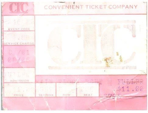 Vintage Iggy Pop Concert Ticket Stub August 22 1981 Royal Oak Michigan