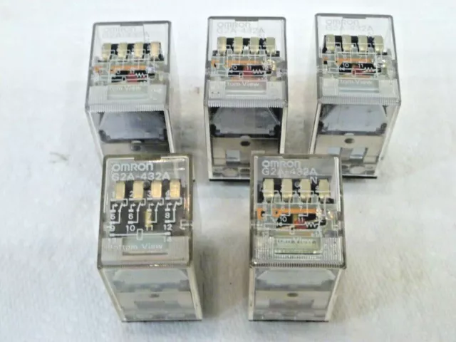 Job Lot Of 5 Omron G2A-432An 4 Pole Relay 24 Volt Dc (Brand New Units No Boxes)