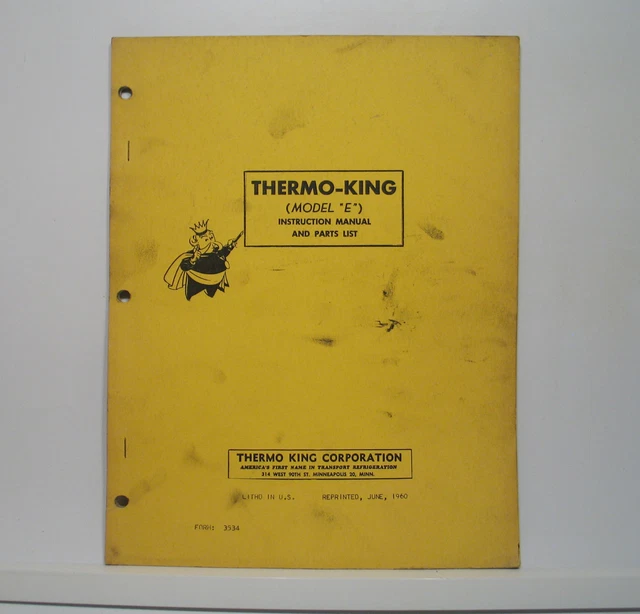 THERMO KING MODEL E Refrigeration Instruction Repair Maintenance Manual
