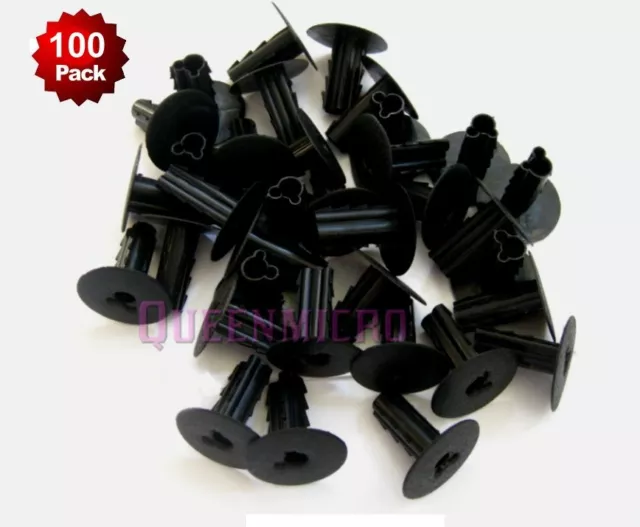 100 Pack Black Single Feed Wall Bushing for Coax Cable RG6 RG59 CAT6 Quad CAT5