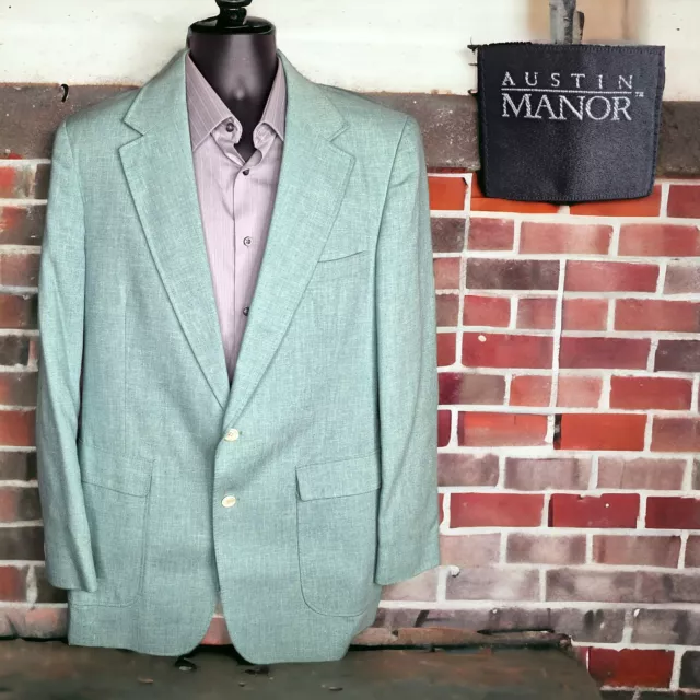 Austin Manor Sport Coat Blazer Mens 42L Green Half Lined