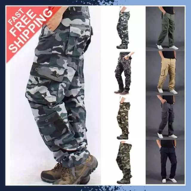 Pantalones De Trabajo Múltiples Bolsillos Camuflaje Carga Para Hombre Cargo Pant