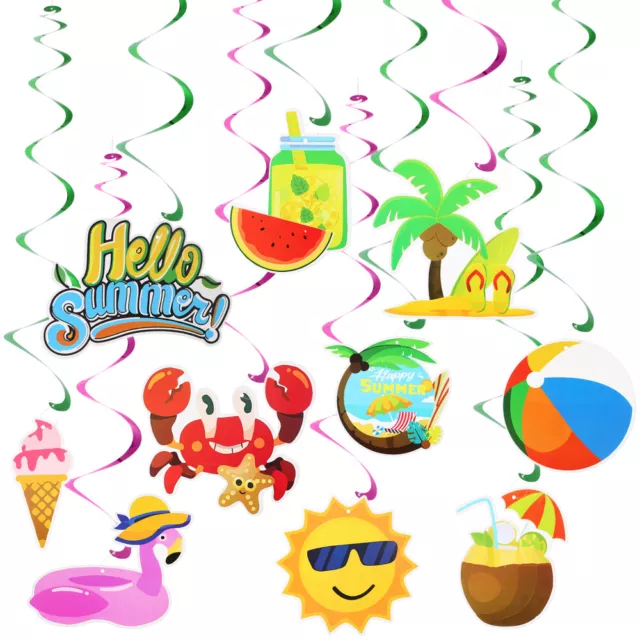 10pcs Summer Pool plage suspendue Swirls Streams Banner Decorations Party