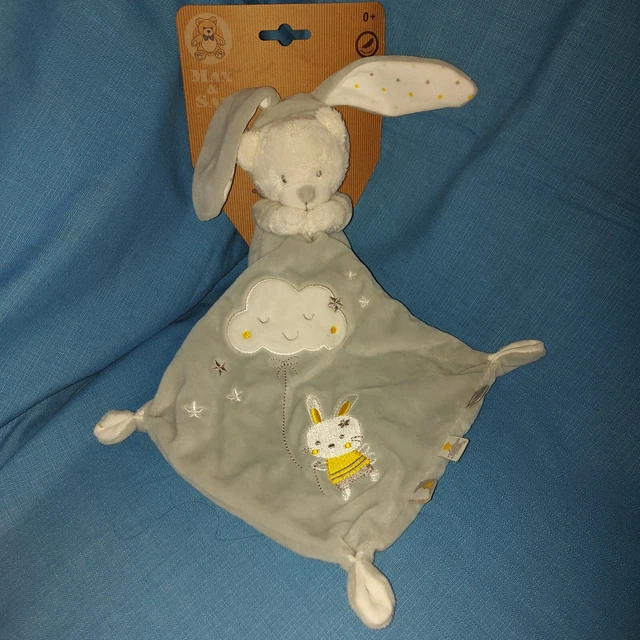 Doudou ours lapin gris blanc nuage mouchoir MAX & SAX neuf emballé