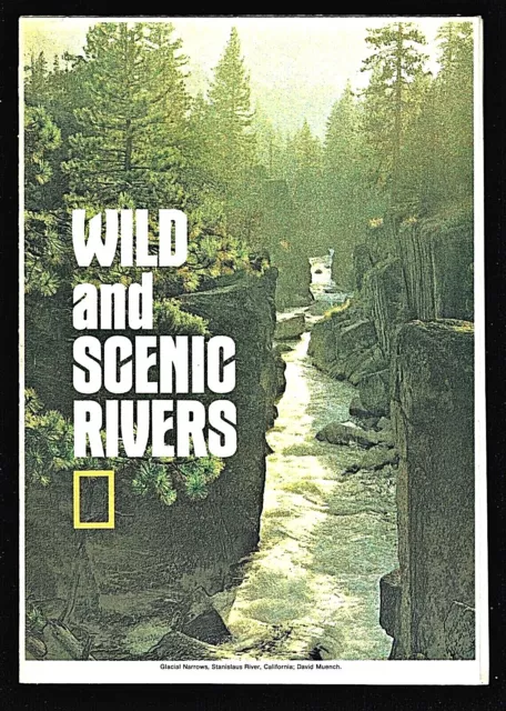 1977-7 July WILD & SCENIC RIVERS in U.S. National Geographic Map EUC - A3+