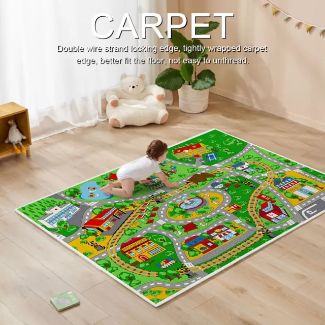Kids Cartoon Carpet Rectangular Crawling Rug for Playroom Bedroom (60*90cm D)