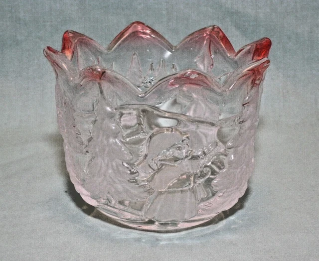 MIKASA Crystal Christmas Story Candle Holder Tealight Votive  3-1/4"  Germany
