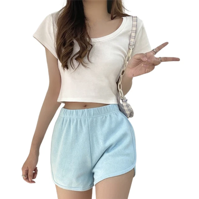Pantaloncini donna tasche larghe buon tocco elastici vita pantaloncini donna
