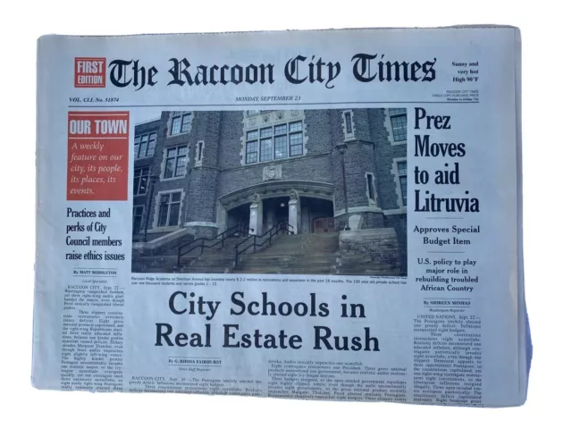 Resident Evil: Apocalypse Newspaper Raccoon City Movie Prop Set Milla Jovovich