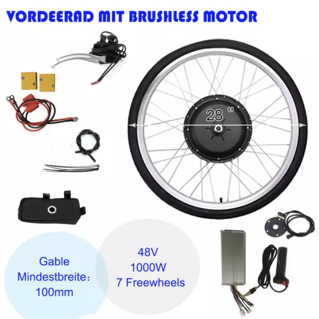 1000W 48V 28" bici elettrica e-bike Kit conversione Per Ruota Anteriore Front IT