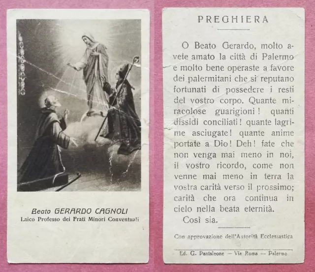 Santino Holy Card: Beato Gerardo Cagnoli