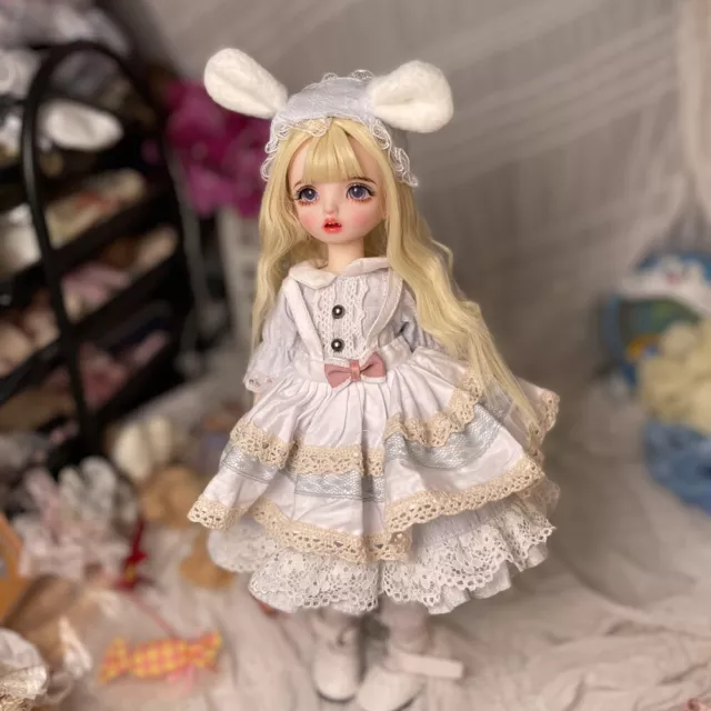 Full Set BJD Doll 1/6 Ball Jointed Girl Dolls Face Makeup Eyes Dress Gifts Toys