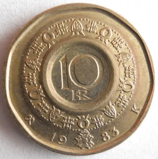 1983 NORWAY 10 KRONER - Excellent Coin - FREE SHIP - Bin #706