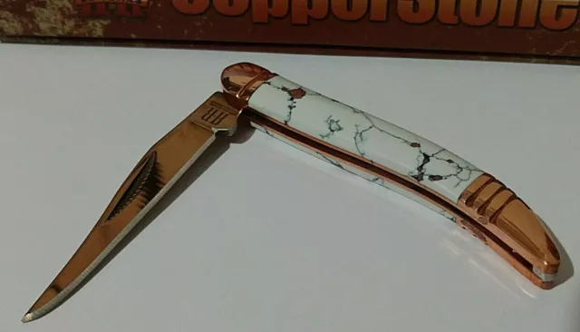 Copper Stone Hunting Pocket Knife W/ Display Case !!!