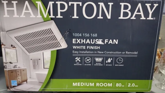 Hampton Bay 80 CFM Heavy-Duty Ventilation Fan 1004 156 168 NEW SEALED BOX